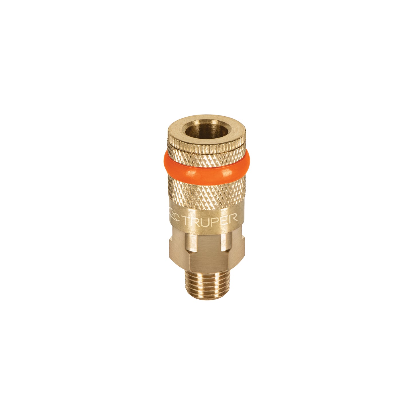 Cople rápido de latón, macho, cuerda 1/4" NPT, TRUPER 19085