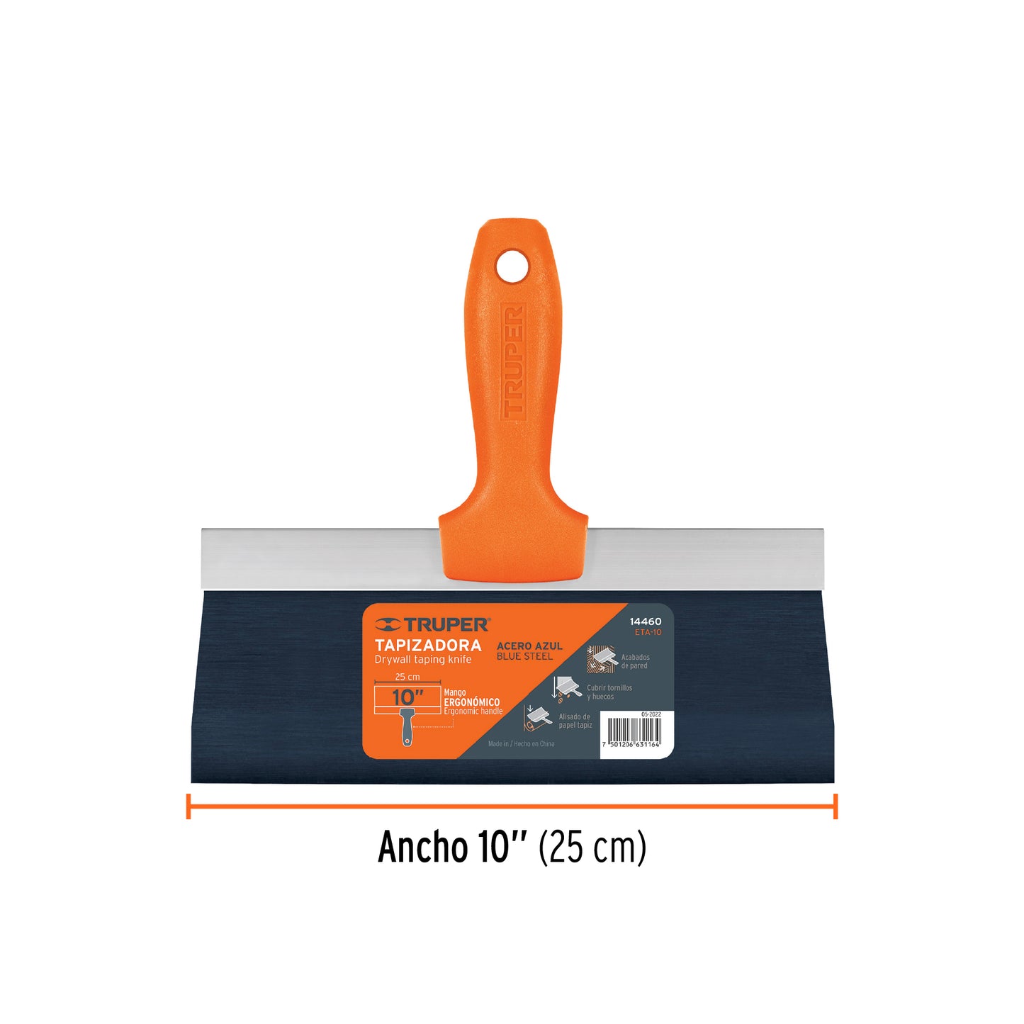 Espátula tapizadora de 10" acero al medio carbono, Truper