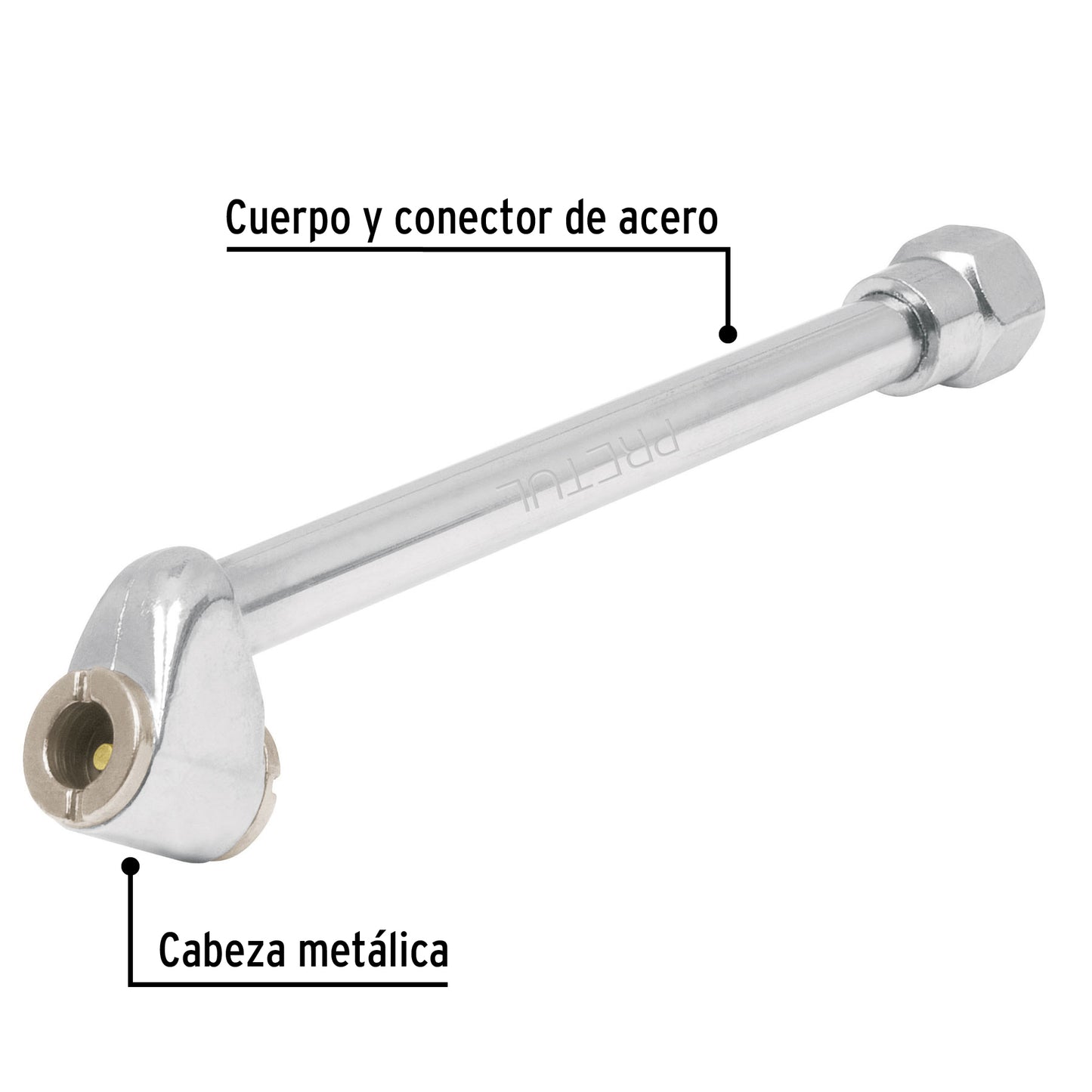 Inflador de cabeza doble, cuerda 1/4" NPT, PRETUL 21694
