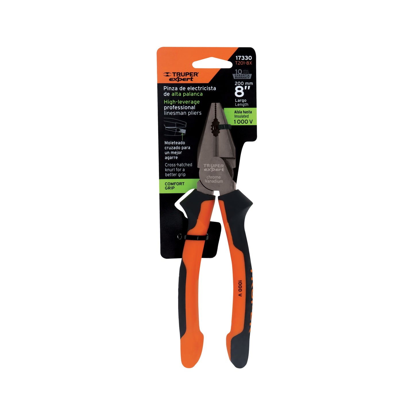 Pinza para electricista 8 alta palanca,Comfort Grip,Expert 17330