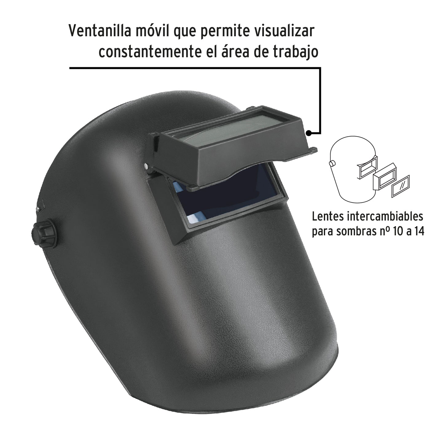 Careta p/soldar con lente abatible, sombra 11, PRETUL 26005