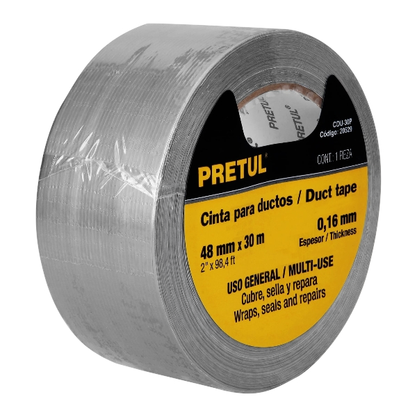 Cinta de 30 m para ducto, espesor 0.16 mm, Pretul 20529