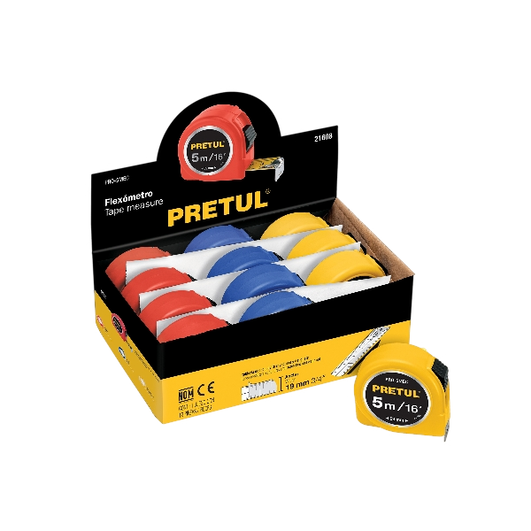 Flexómetro 5 m cinta 19 mm, PRETUL 21608