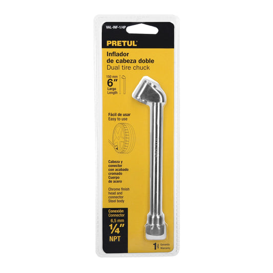Inflador de cabeza doble, cuerda 1/4" NPT, PRETUL 21694
