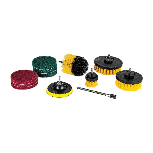 Juego 12 accesorios de limpieza y asentado p/taladro, Pretul 27191