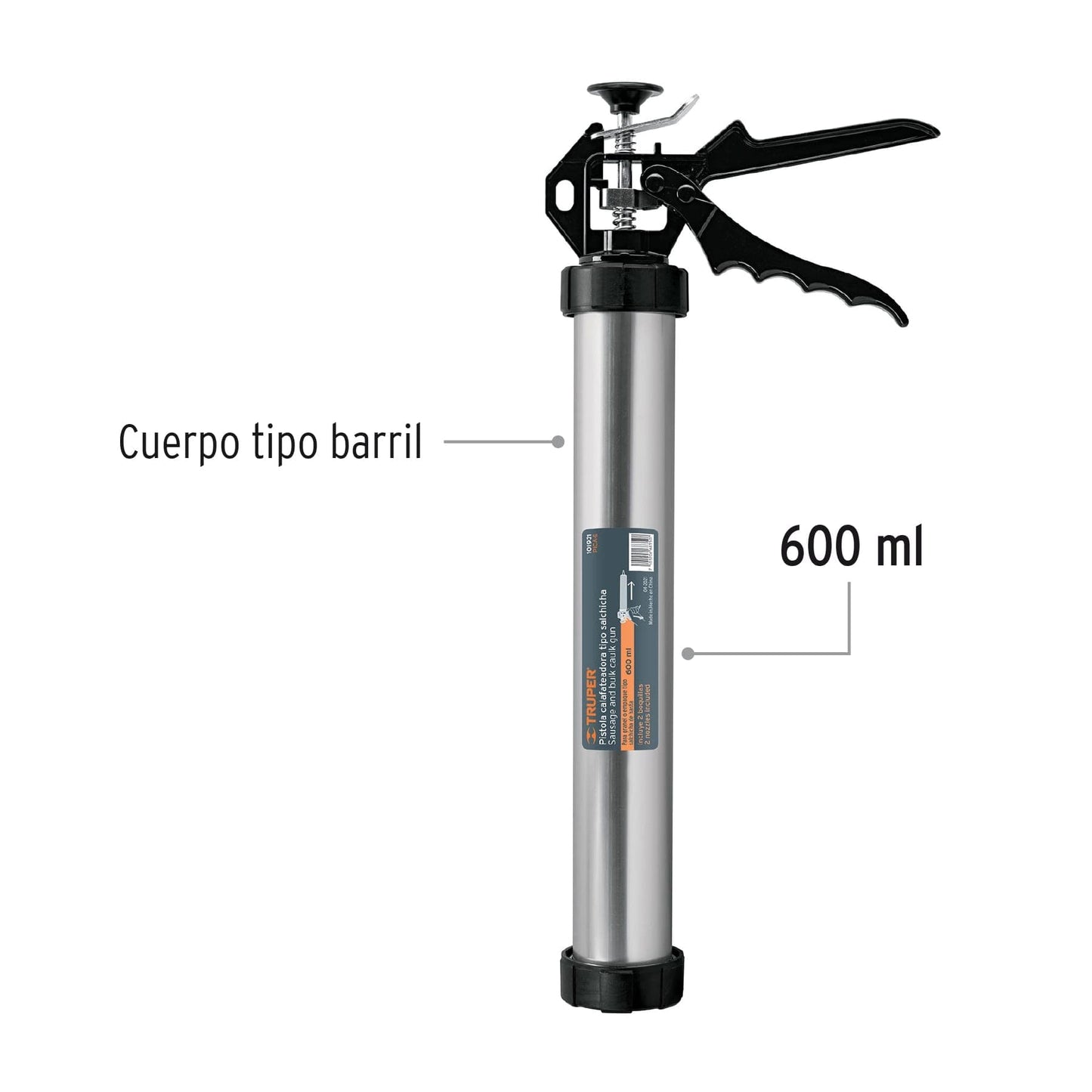 Pistola calafateadora para salchicha de 600 ml, TRUPER 101931
