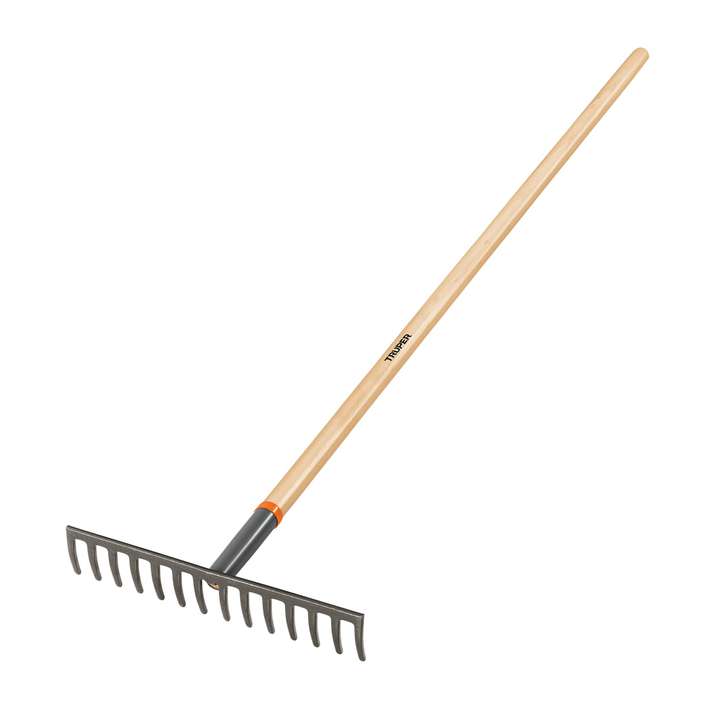 Rastrillo recto de 14 dientes, mango de 54", Truper 100493