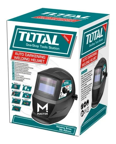 TOTAL TOOLS Careta Para Soldar Con Visor Fotosensible Automático 92×42Mm - Tsp9306
